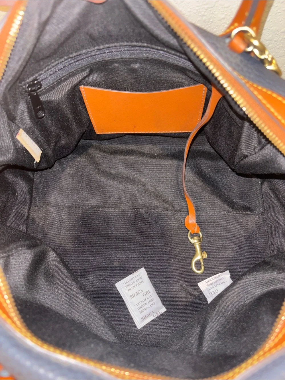 Dooney & Bourke Navy Pebbled Leather Satchel Crossbody